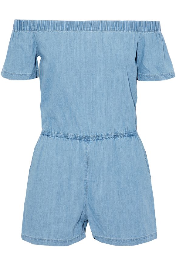 Off-the-shoulder chambray playsuit | 3x1 | Sale up to 70% off | THE OUTNET