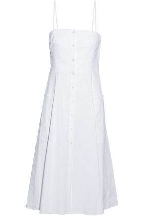 THEORY WOMAN LINEN-BLEND DRESS WHITE,US 1914431940523583