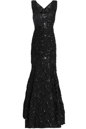 MILLY PENELOPE CLOQUÉ-JACQUARD GOWN,3074457345618607714