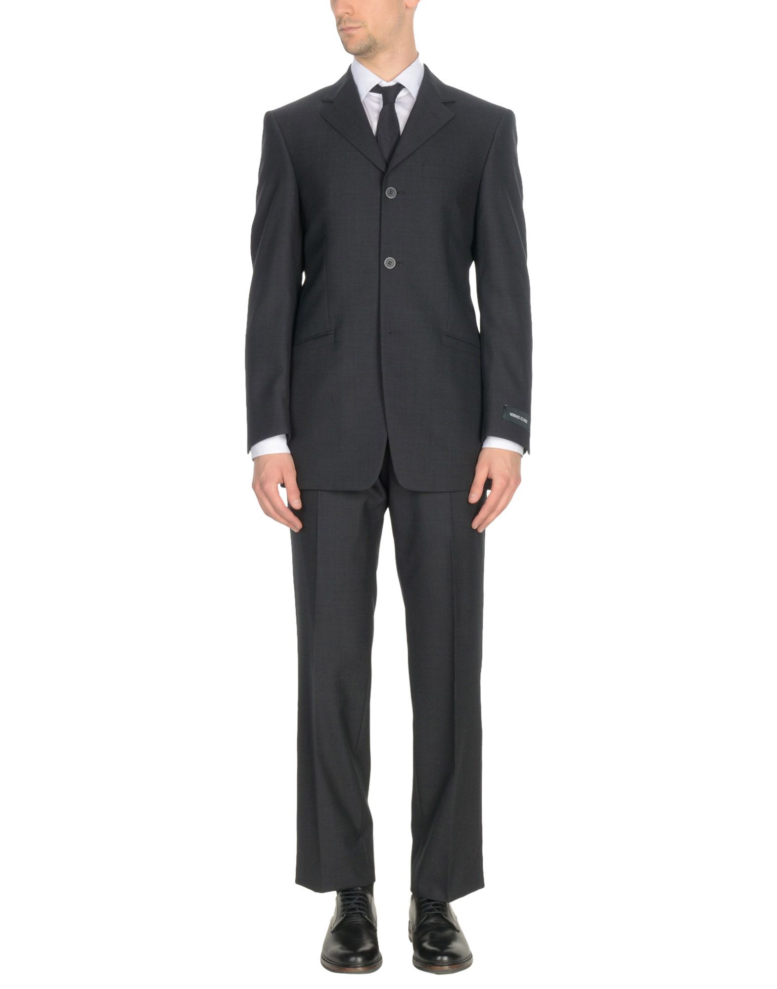 《送料無料》VERSACE CLASSIC メンズ スーツ スチールグレー 46 ウール 100%