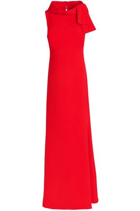 BADGLEY MISCHKA WOMAN KNOTTED CREPE GOWN RED,AU 13331180552126795