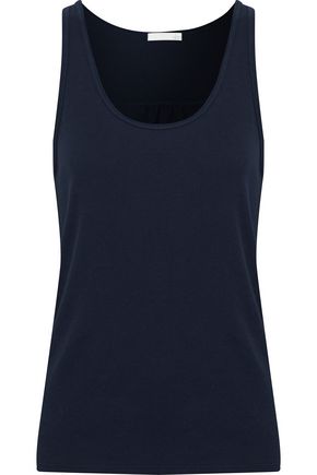 SKIN WOMAN RIBBED PIMA COTTON-JERSEY TOP NAVY,US 14693524282912448