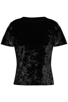 ALICE AND OLIVIA CRUSHED-VELVET TOP,3074457345618677118