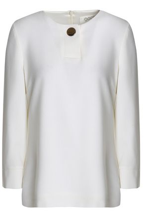 GOAT WOMAN BUTTON-DETAILED WOOL TOP IVORY,AU 14693524283178414