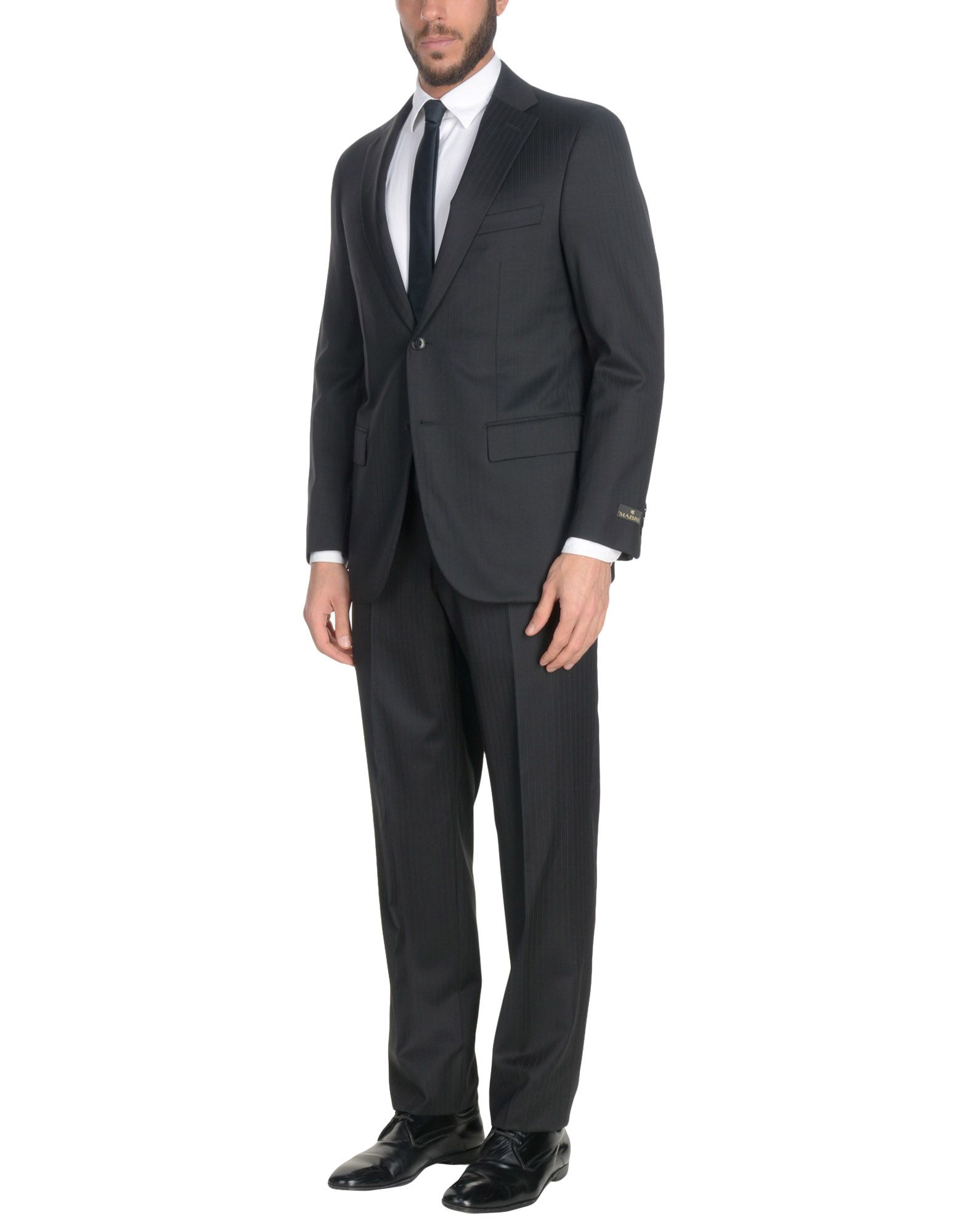 《送料無料》MABRO メンズ スーツ ブラック 50 スーパー120 ウール 100%