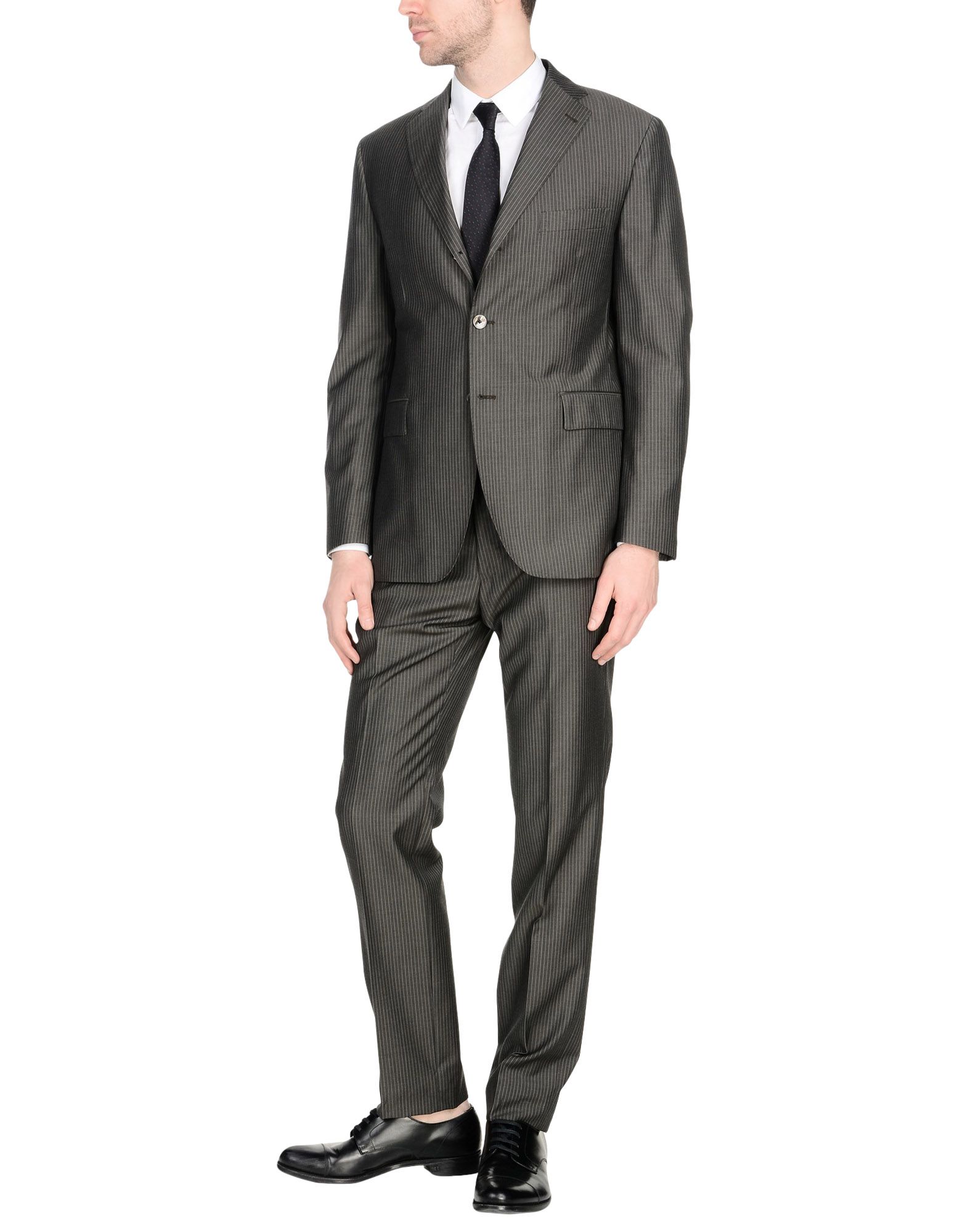 《送料無料》STEFANO SARTORI メンズ スーツ 鉛色 52 スーパー120 ウール 100%
