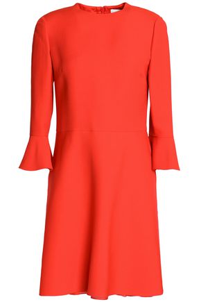VALENTINO VALENTINO WOMAN FLUTED WOOL AND SILK-BLEND MINI DRESS RED,3074457345620299136