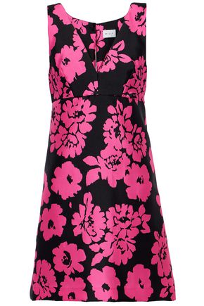 MILLY Floral-print satin-faille mini dress,US 14693524283888325