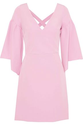 MILLY WOMAN BELL LACE-UP CREPE MINI DRESS LAVENDER,AU 14693524283969179
