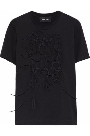 SIMONE ROCHA Appliquéd cotton-jersey T-shirt,US 14693524283949204