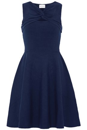 MILLY MILLY WOMAN TWIST-FRONT CUTOUT STRETCH-KNIT DRESS NAVY,3074457345618801777