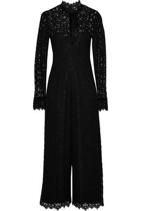 TEMPERLEY LONDON ECLIPSE CROPPED CORDED LACE WIDE-LEG JUMPSUIT,3074457345618812324