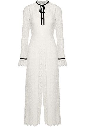 TEMPERLEY LONDON Eclipse cropped corded lace wide-leg jumpsuit,US 14693524284071169