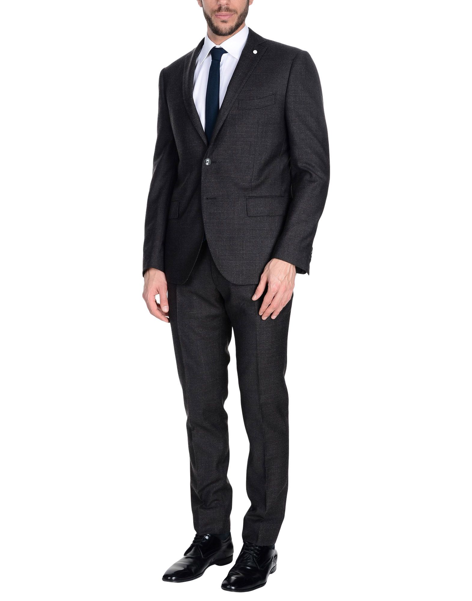 《送料無料》LUIGI BIANCHI Mantova メンズ スーツ ダークブラウン 46 ウール 100%
