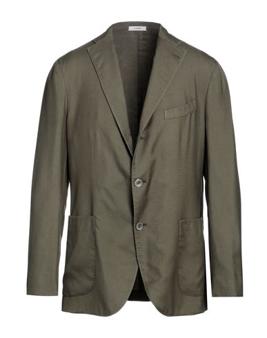 Boglioli Man Suit Jacket Military Green Size 42 Cotton, Elastane