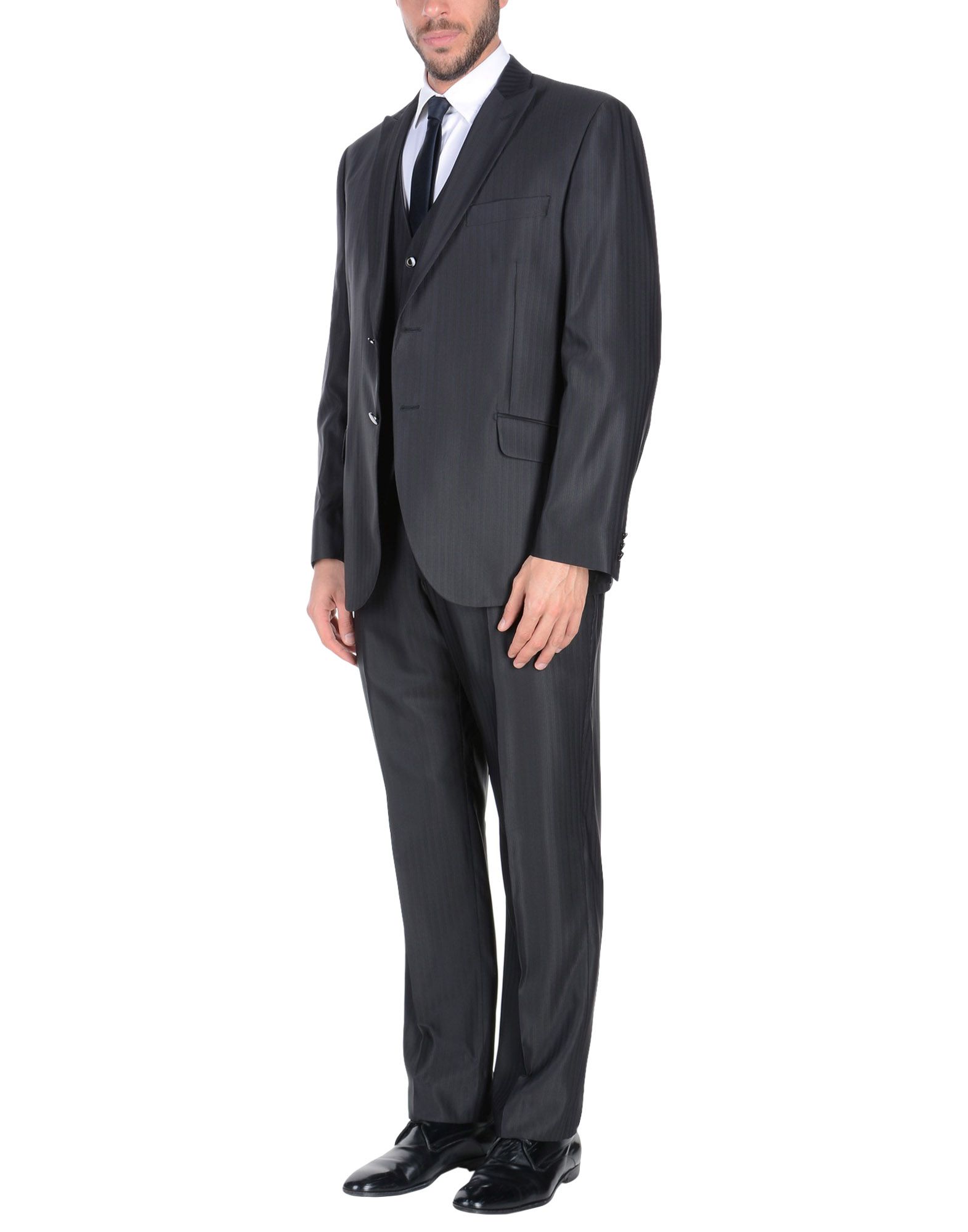 《送料無料》1911 LUBIAM CERIMONIA メンズ スーツ ブラック 46 レーヨン 56% / バージンウール 44%