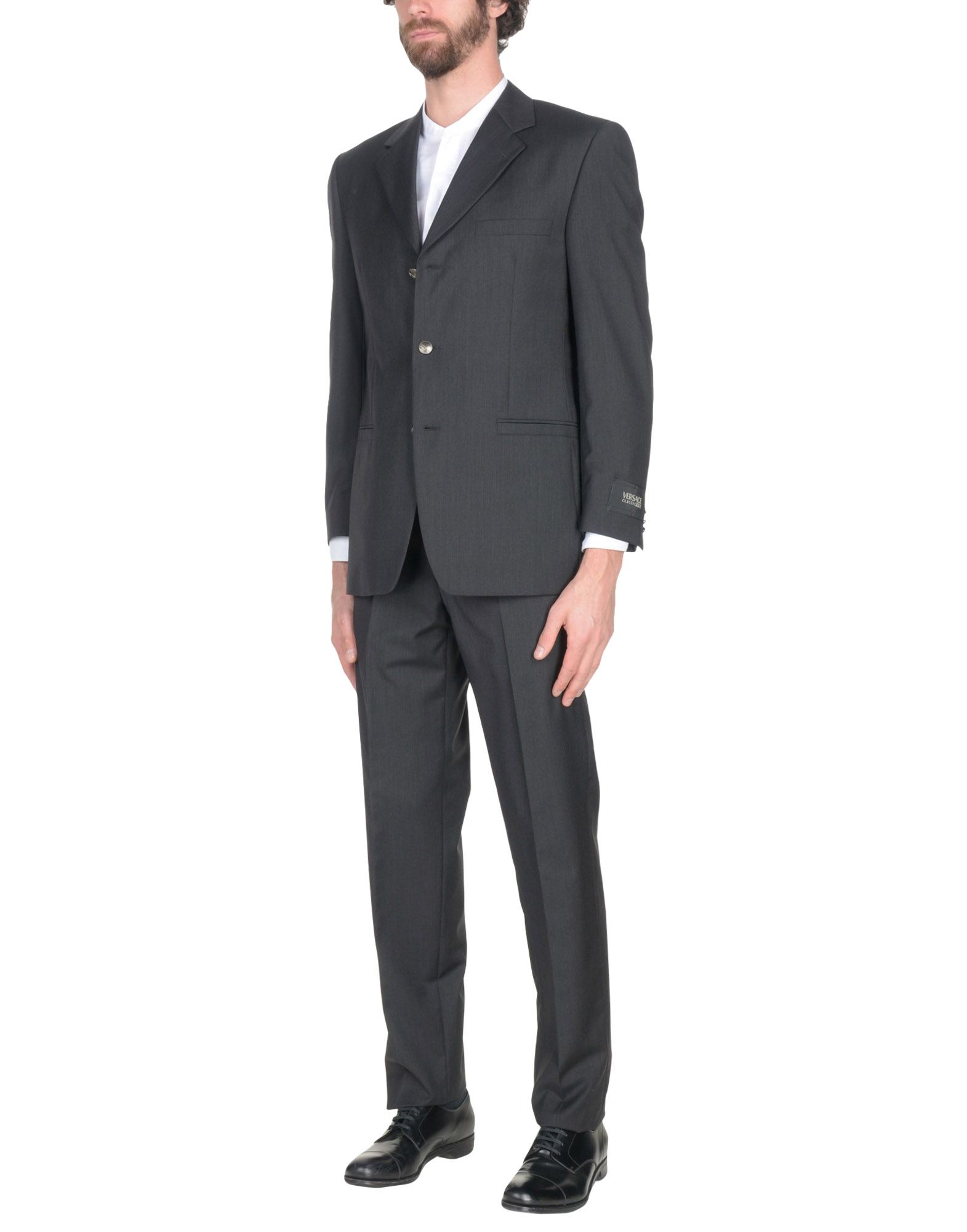 《送料無料》VERSACE CLASSIC V2 メンズ スーツ スチールグレー 50 ウール 100%