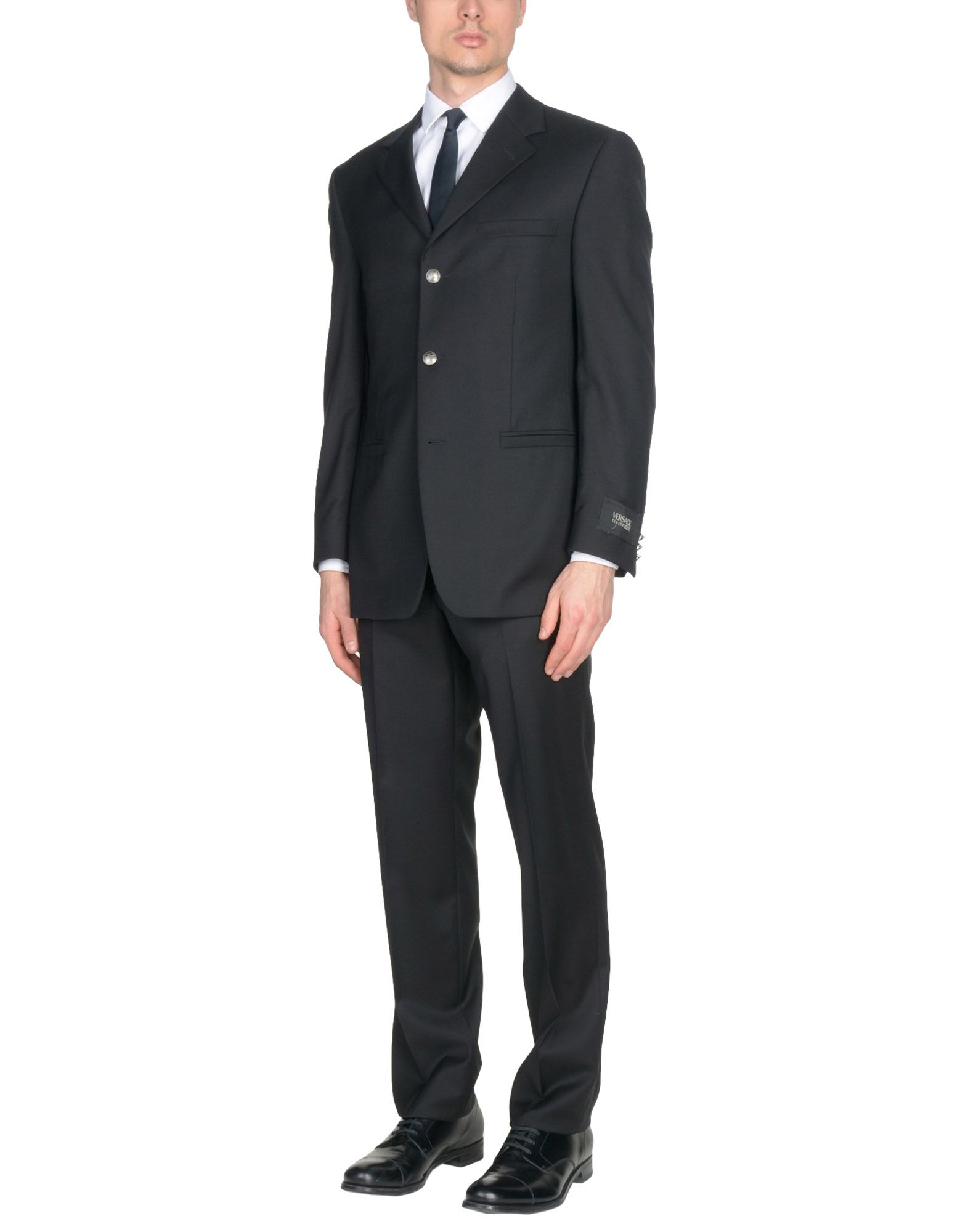 《送料無料》VERSACE CLASSIC V2 メンズ スーツ ブラック 52 ウール 100%