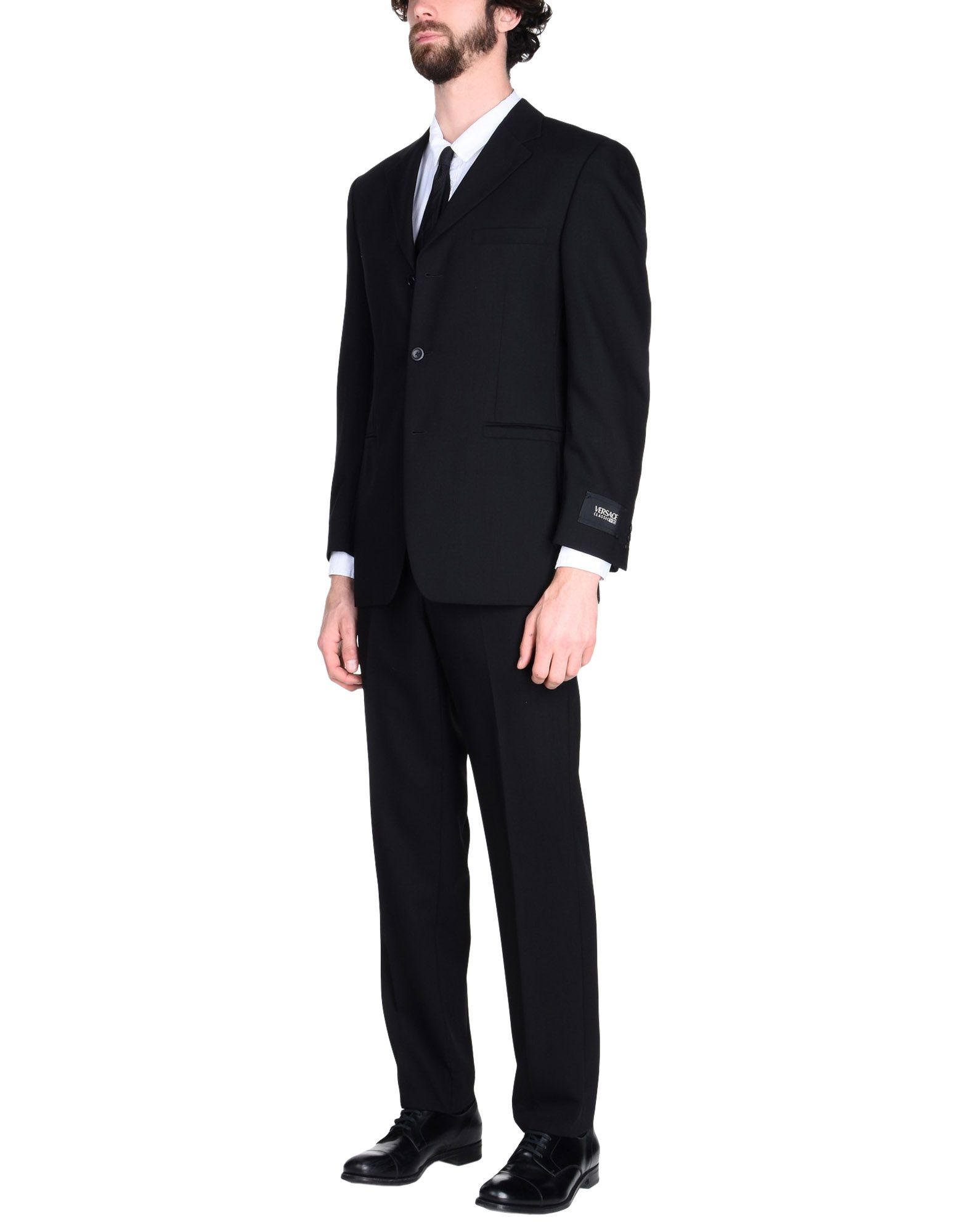 《送料無料》VERSACE CLASSIC V2 メンズ スーツ ブラック 50 ウール 100%