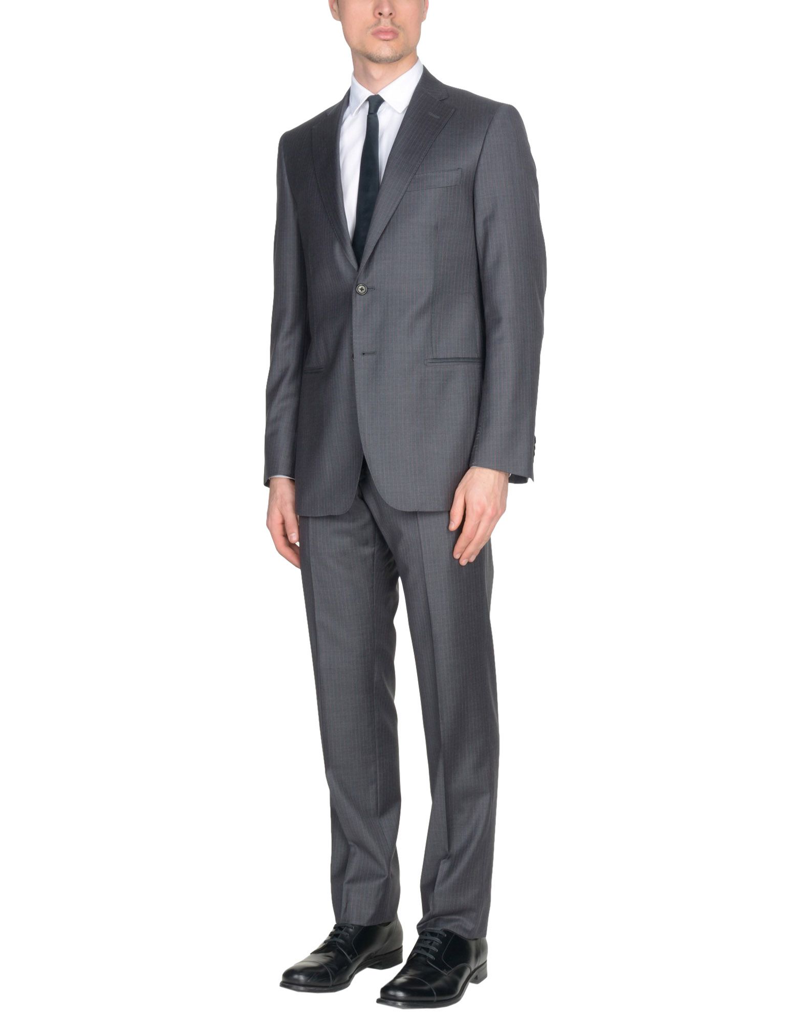 《送料無料》RIVIERA Milano メンズ スーツ 鉛色 46 バージンウール 100%