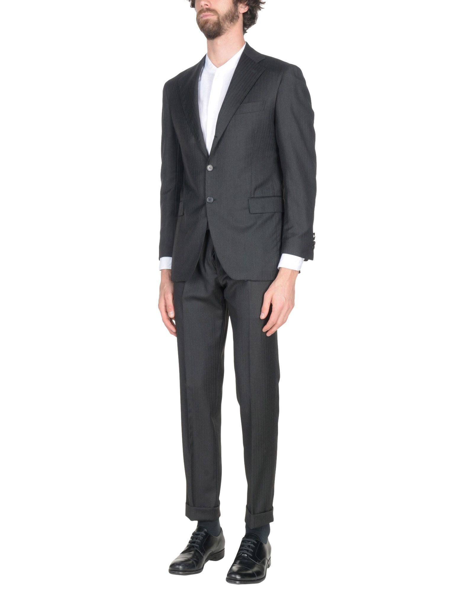 《送料無料》RIVIERA Milano メンズ スーツ ブラック 50 スーパー110 ウール 100%