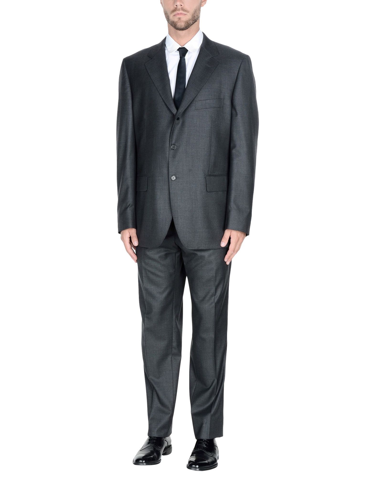 《送料無料》RIVIERA Milano メンズ スーツ 鉛色 56 バージンウール 100%