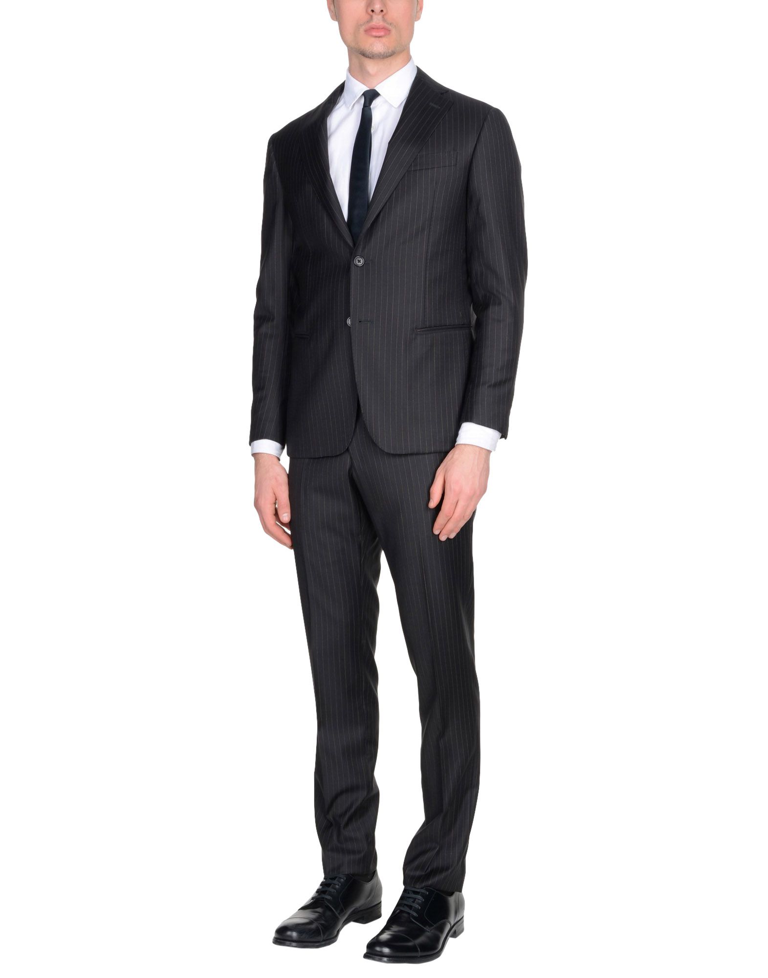 《送料無料》RIVIERA Milano メンズ スーツ ブラック 48 スーパー150 ウール 100%