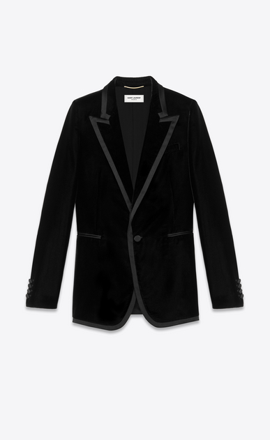 SAINT LAURENT Smokingjacke Damen Tuxedo Jacke aus schwarzem Samt a_V4