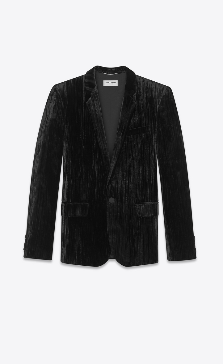 Jacket in crinkled black velvet Jacket in crinkled black velvet