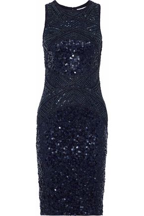 Rachel Gilbert WOMAN RENEE BEAD AND SEQUIN-EMBELLISHED TULLE DRESS MIDNIGHT BLUE