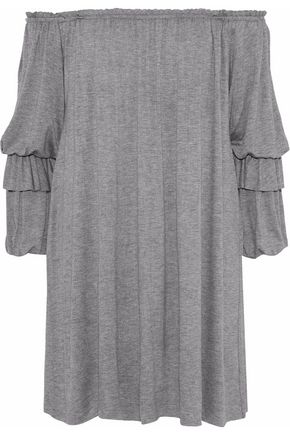 BAILEY44 WOMAN BLUE BLOOD OFF-THE-SHOULDER STRETCH-JERSEY MINI DRESS GRAY,US 1874378722903499