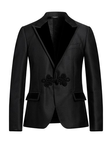 Man Blazer Black Size 34 Polyester, Silk, Cotton