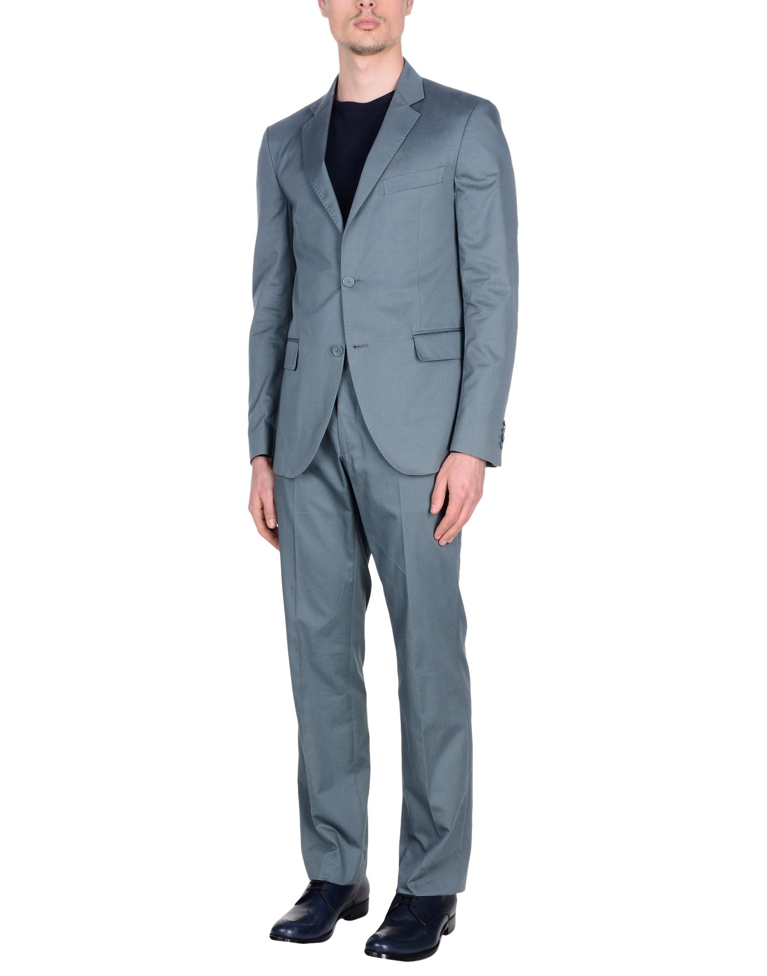 《送料無料》CK CALVIN KLEIN メンズ スーツ ブルーグレー 52 コットン 100%