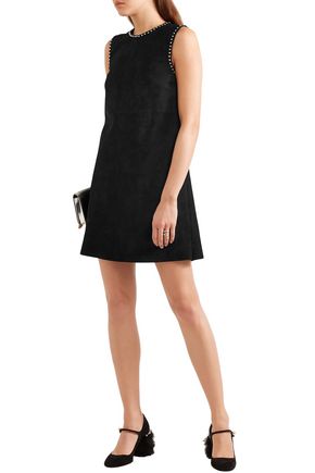 black suede mini dress