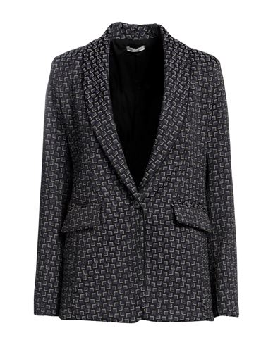Anonyme Designers Woman Suit jacket Midnight blue Size 10 Cotton, Polyamide, Elastane
