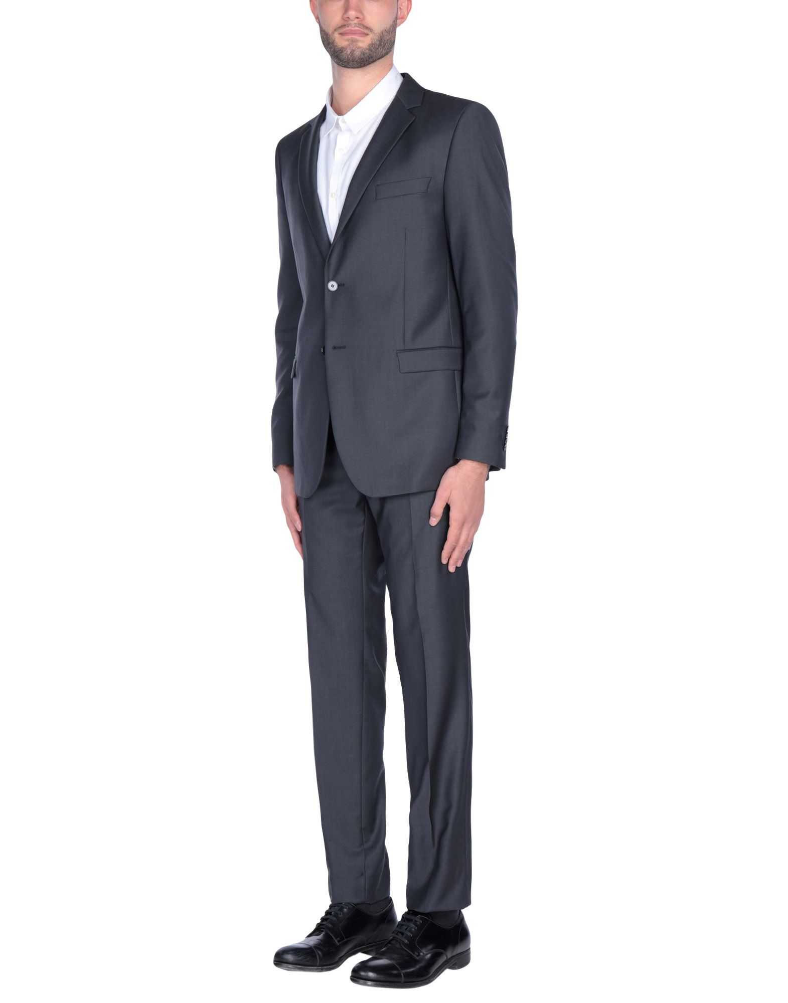 《送料無料》MANUEL RITZ メンズ スーツ 鉛色 56 バージンウール 100%