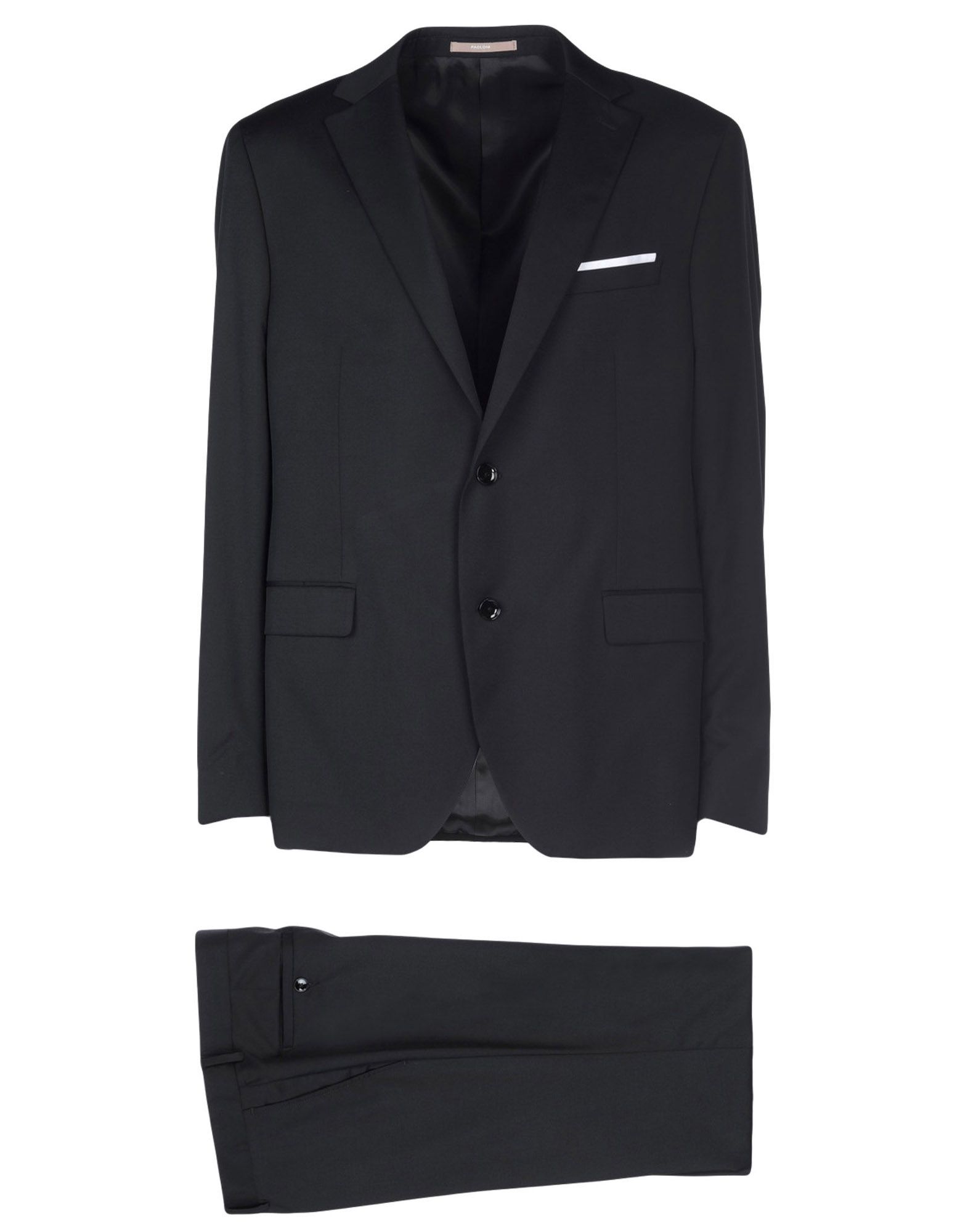《送料無料》PAOLONI メンズ スーツ ブラック 48 バージンウール 100%