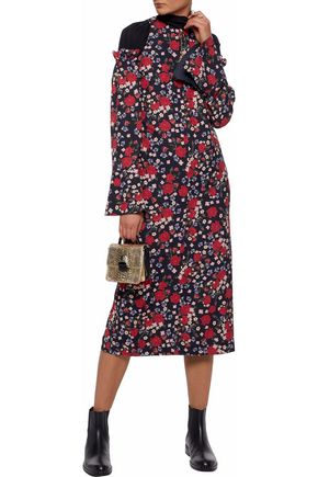 Mother Of Pearl Up To 70 Off Us The Outnet Mother Of Pearl Carmela Cold Shoulder Fl Print Silk Georgette Midi Dress