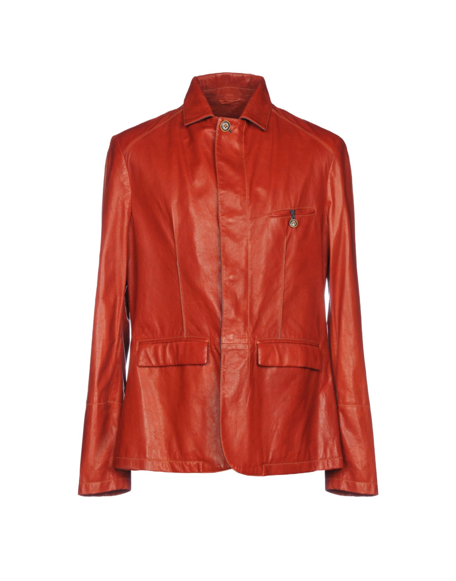 《送料無料》LATINI FINEST LEATHER メンズ テーラードジャケット 赤茶色 50 革 100%