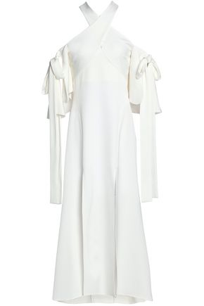 Ellery Up To 70 Off At The Outnet Ellery Sly Cold Shoulder Satin Crepe Midi Dress