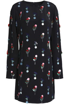 Click to view more detailed imagery on our partner's website Cushnie Et Ochs Cushnie Woman Cecily Bead And Sequin-embellished Silk Mini Dress Black