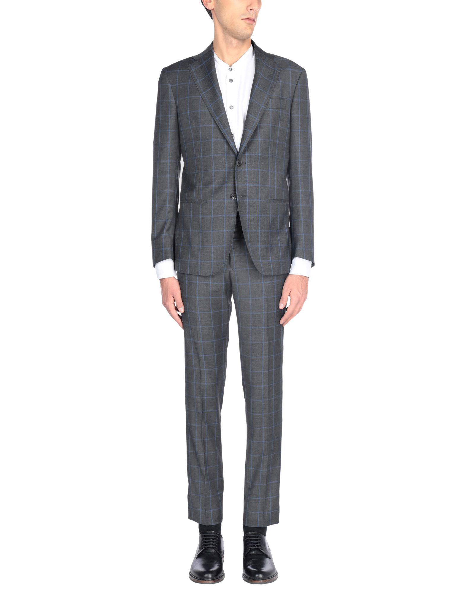 《送料無料》RIVIERA Milano メンズ スーツ スチールグレー 44 スーパー150 ウール 100%