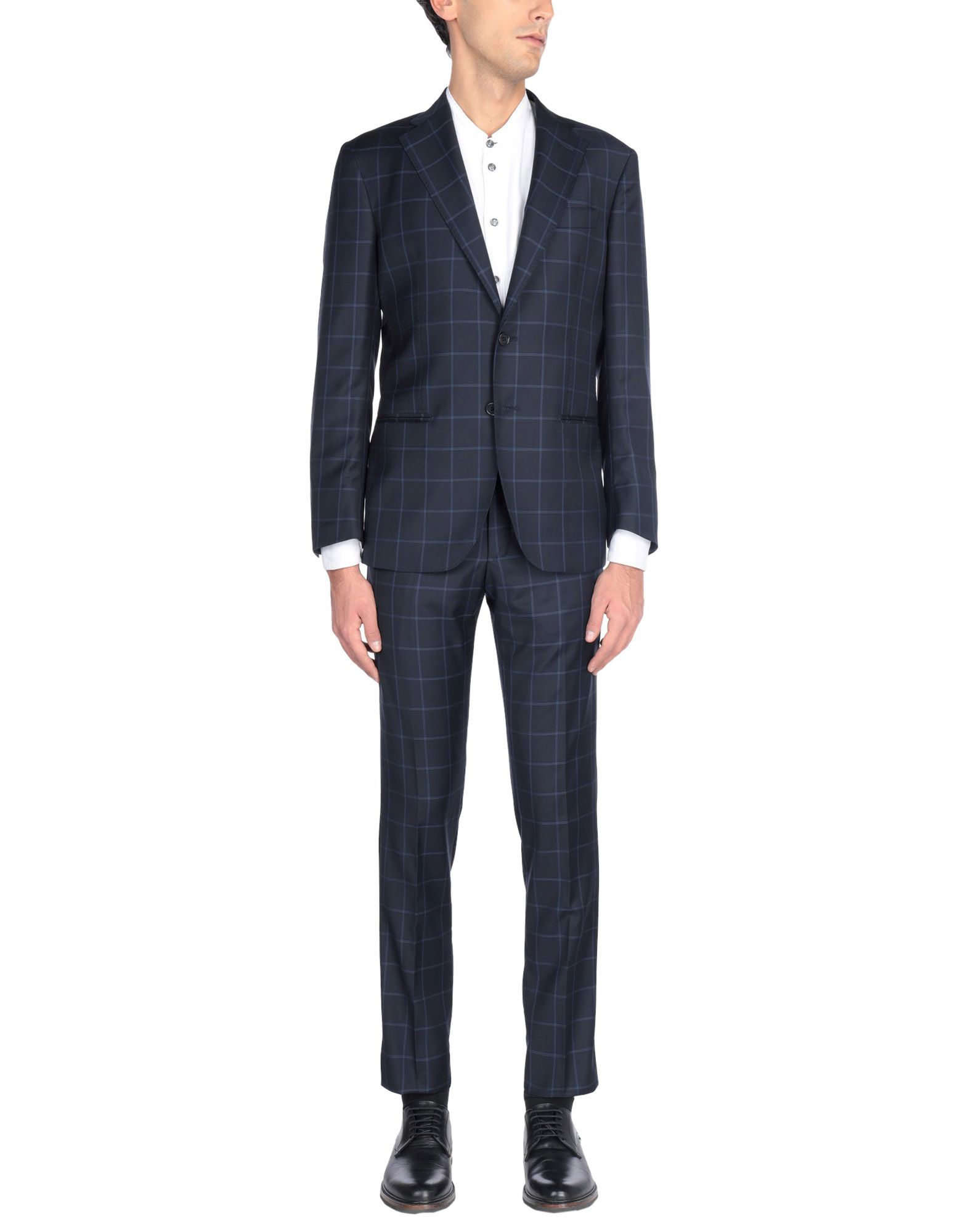 《送料無料》RIVIERA Milano メンズ スーツ ダークブルー 44 スーパー150 ウール 100%