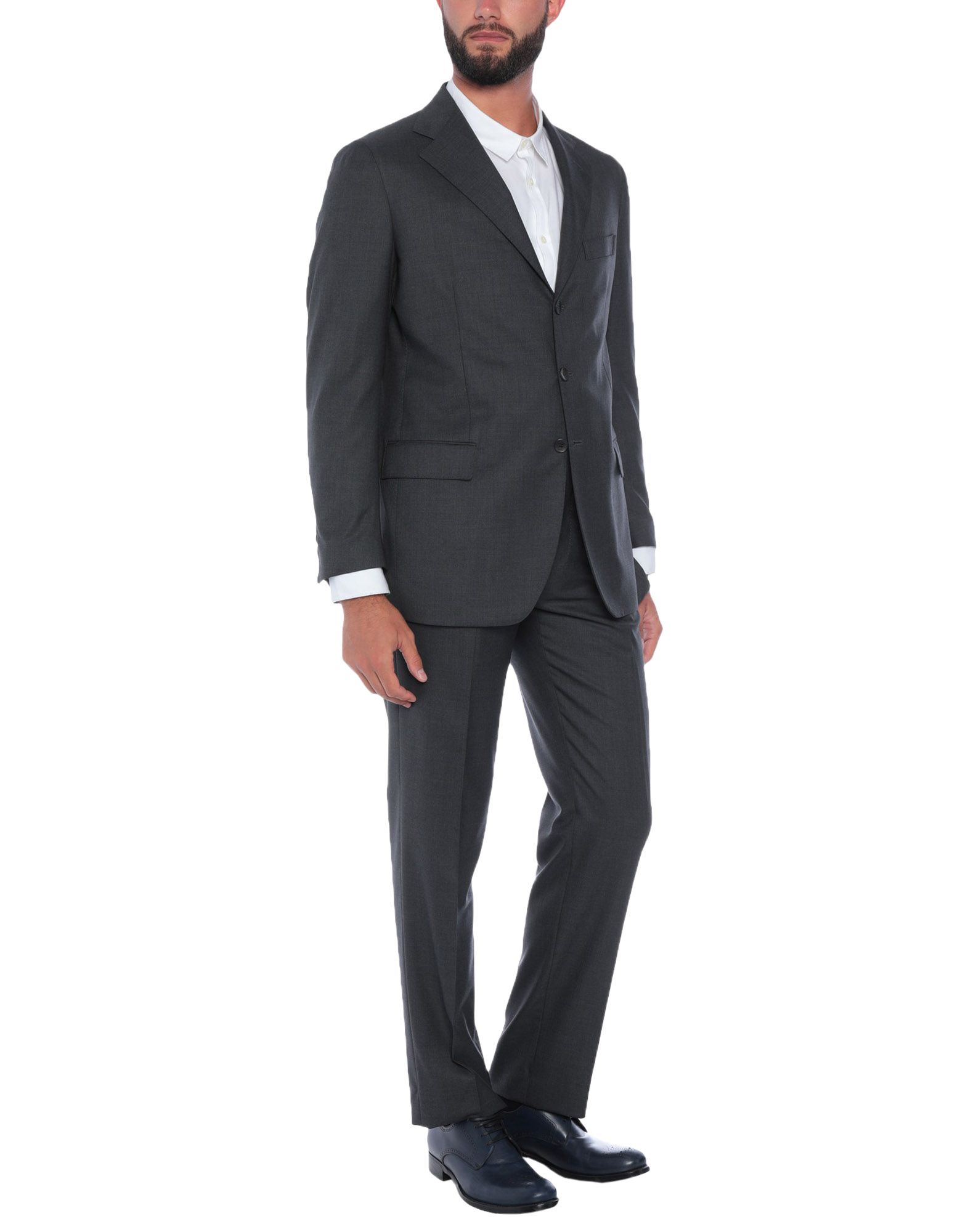 《送料無料》RIVIERA Milano メンズ スーツ スチールグレー 54 バージンウール 100%