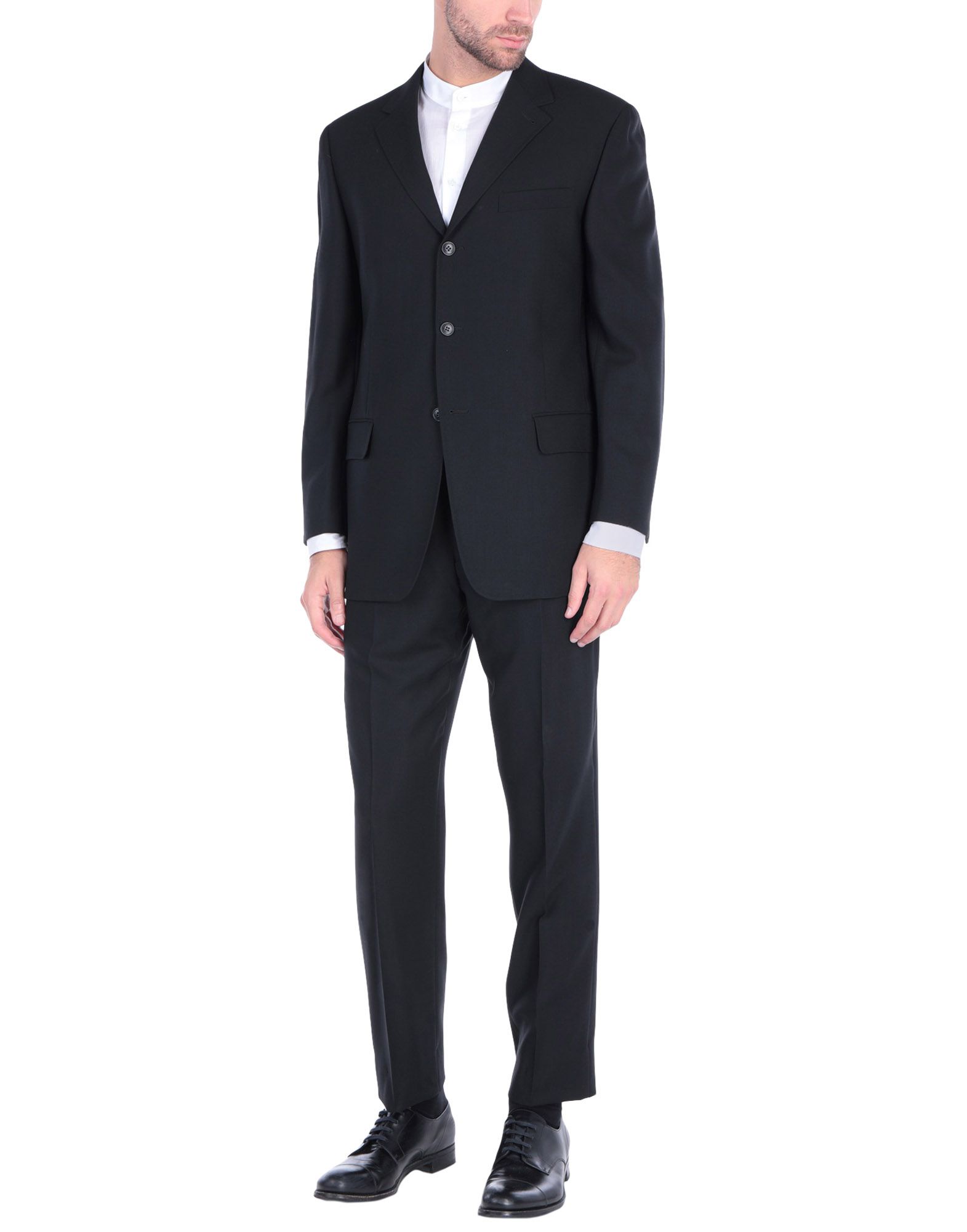 《送料無料》CANTARELLI メンズ スーツ ブラック 52 バージンウール 100%