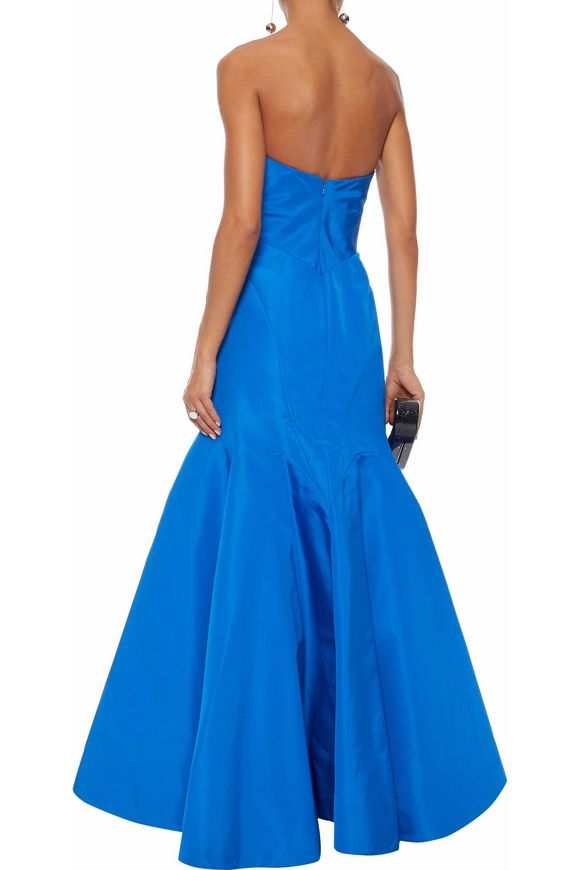 Strapless fluted pleated silk-faille gown | ZAC POSEN | Sale up to 70% ...