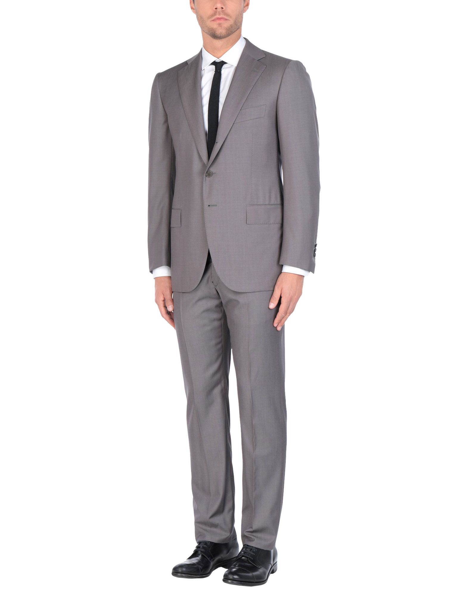 《送料無料》CESARE ATTOLINI メンズ スーツ 鉛色 50 スーパー150 ウール 100%