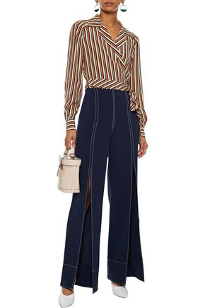 Diane Von Furstenberg Up To 70 Off At The Outnet Diane Von Furstenberg Printed Silk Wrap Shirt