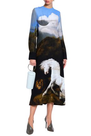 Stella Mccartney Up To 70 Off At The Outnet Stella Mccartney Printed Stretch Crepe Midi Dress