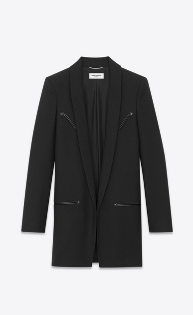 Western-style jacket in wool gabardine